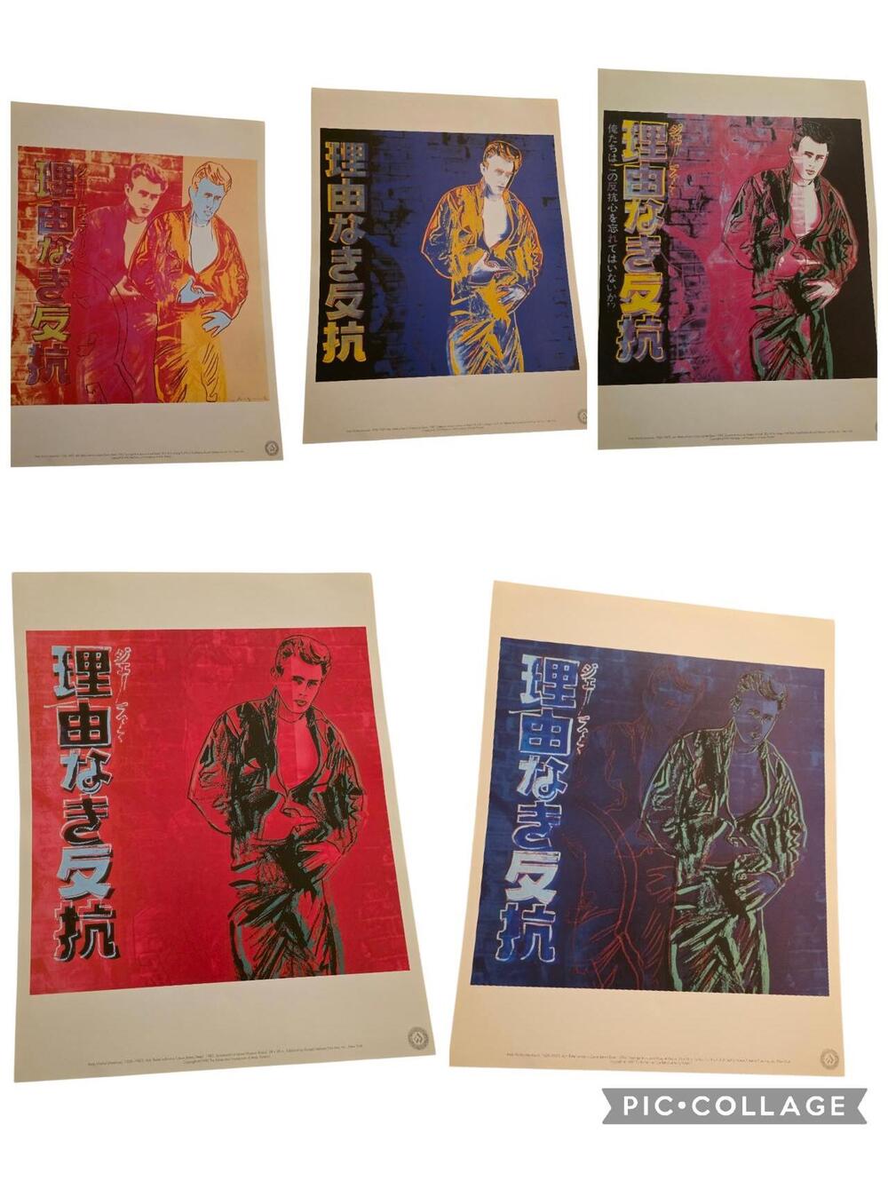 Andy Warhol  Set of 5 Lithographs, James Dean, Rebel Without a Cause
